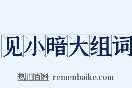 见小暗大组词是什么意思的图片